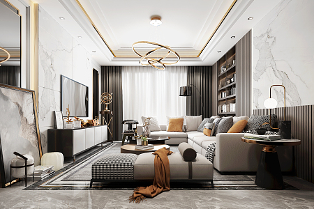 Light Luxury Living Room 3d model