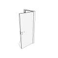 Modern Glass Swing Door Design With Transparent Panel And Metal Frame