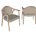 Modern Minimalist Dining Chairs With Wooden Frame Woven Back And Upholstered Seat