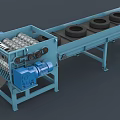 Industrial Tire Processing Equipment With Conveyor Belt And Shredder System