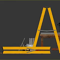 Diving Platform Diving Base Tool Box Mobile Iron Frame Mobile Iron Ladder Movable Ladder Competition Watch Frame 3d model