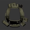 Tactical Military Vest With Radio Antenna Medical Cross Panel And Utility Pockets