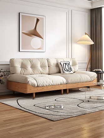 Modern Double Sofa Warm Room Sofa 3d model