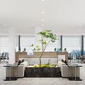 Office Front Desk Open Office Area Modern 3d model