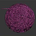 Vibrant Purple Yarn Ball As Essential Household Supplies With Soft Texture For Sewing And Crafting