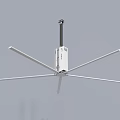 White Air Conditioning Ceiling Fan With Multiple Blades And Ceiling Mounted Design 3d model
