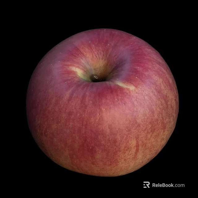 Juicy Fresh Ripe Red Apple with Vibrant Skin Isolated on Black Background 3d model 