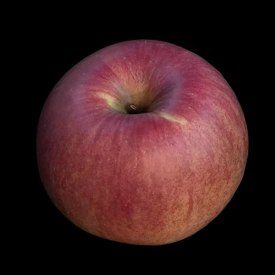 Juicy Fresh Ripe Red Apple with Vibrant Skin Isolated on Black Background 3d model
