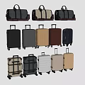 Various Colored Travel Luggage Including Wheeled Suitcases And Duffel Bags