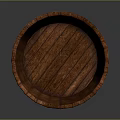 Rustic Wooden Decorative Ornament Set With Barrel Shape And Metal Hoops Accents