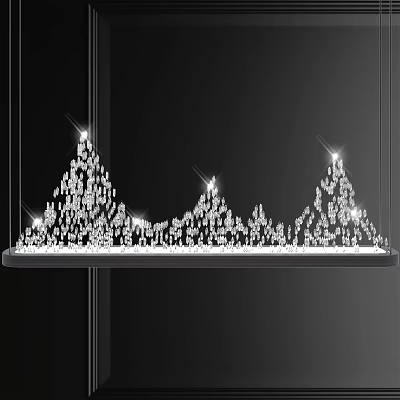 New Chinese Crystal Chandelier Landscape Crystal Bead Chandelier 3d model