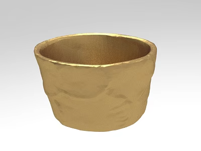 Golden Textured Metallic Bowl Shaped Decorative Ornament Set for Home Decor 3d model