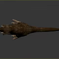 Realistic Brown Dinosaur Model in Standing Pose with Detailed Texture 3D Rendered on Gray Background