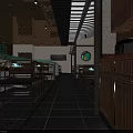 Chinese Restaurant With Wooden Decor Long Strip Layout Dining Tables Lighting And Counter