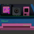 Polaroid Now Plus Instant Camera in Blue and Pink with Lens and Flash Component