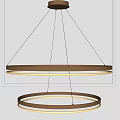 Modern Double Ring Chandelier with Sleek Metallic Finish and Illuminated Circular Design for Contemporary Interior