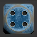 Glossy Blue Ceramic Dice With Crackle Texture And Black Dots On Dark Background