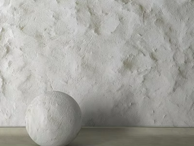 White Textured Wall With Round Sphere On Light Colored Surface Decor 3d model