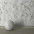White Textured Wall With Round Sphere On Light Colored Surface Decor
