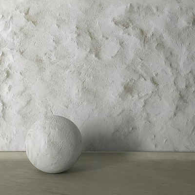 White Textured Wall With Round Sphere On Light Colored Surface Decor 3d model
