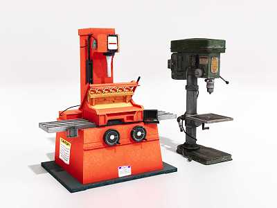 boring machine bench drill 3d model