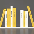 Event Display Wall Featuring Yellow White Event Planning Management Books On White Shelf