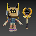 Woman As Egyptian Style Cartoon Character With Cat Ear Headdress And Golden Scepter