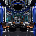 Modern KTV Interior Design With Neon Lights Sofa Seating And Stage Area 3d model