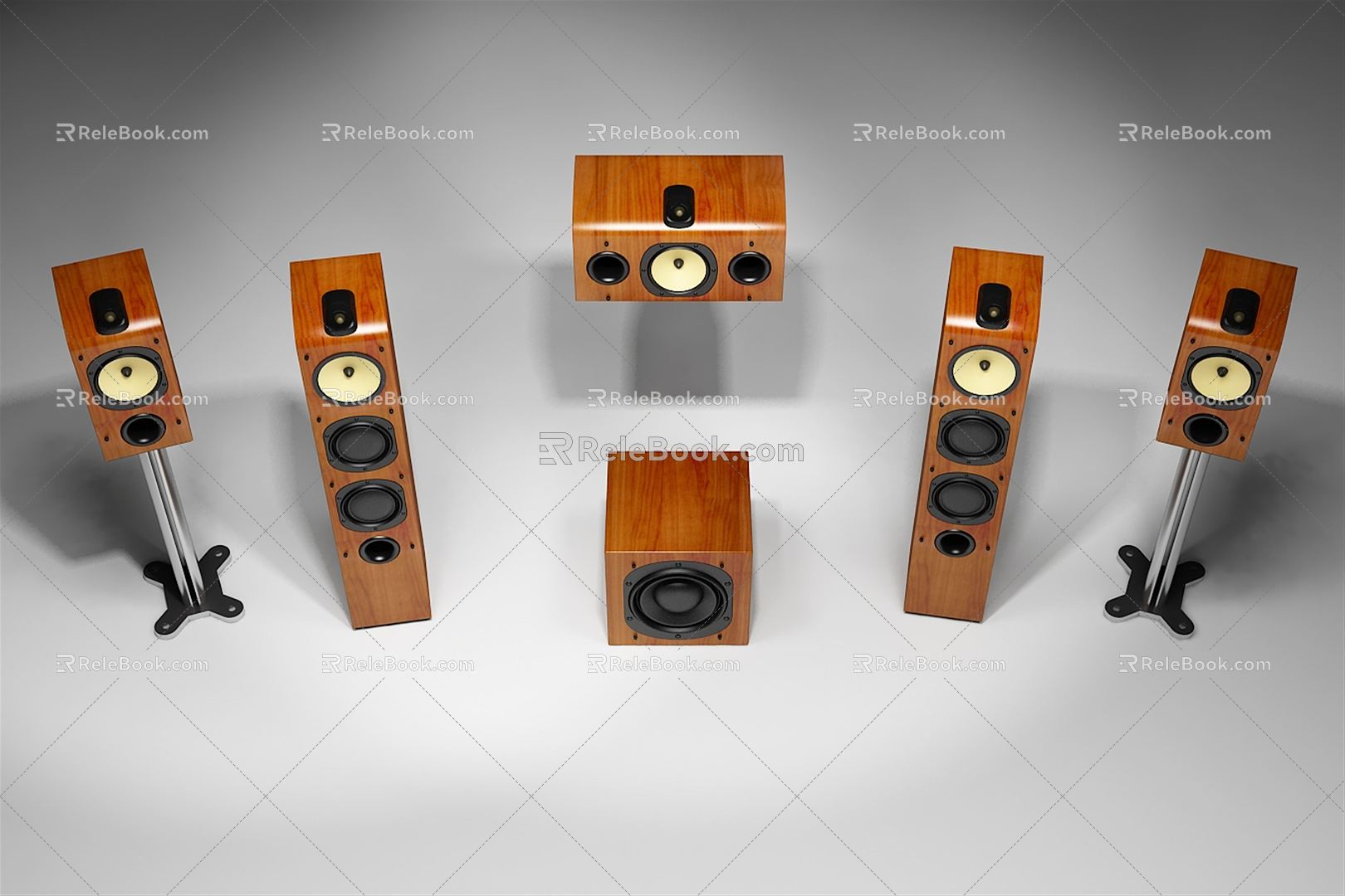 Modern Audio Home Theater Audio Set Stereo Speaker 3d model