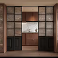 Modern Kitchen Interior With Wooden Cabinets Marble Countertops And Stainless Steel Refrigerator