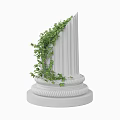 European Roman column plaster column modeling plant 3d model