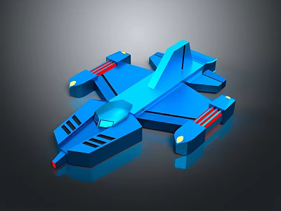Futuristic Blue Cosmic Space Vehicle Concept With Advanced Sci Fi Design 3d model