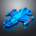 Futuristic Blue Cosmic Space Vehicle Concept With Advanced Sci Fi Design
