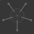 Modern White Chandelier With Sleek Metal Lines And Spherical Decorative Elements