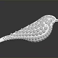 White Bird Shaped Furniture Ornament With Polka Dot Design And Smooth Surface