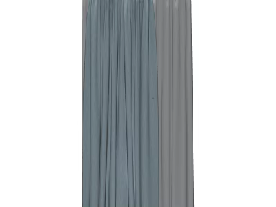 Gray Pleated Soft Fabric Curtains For Modern Home Window Decor And Privacy Design 3d model