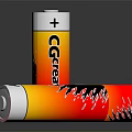 GIGABATTERY Batteries as Daily Use Appliances with Colorful Gradient Yellow Red Orange Design