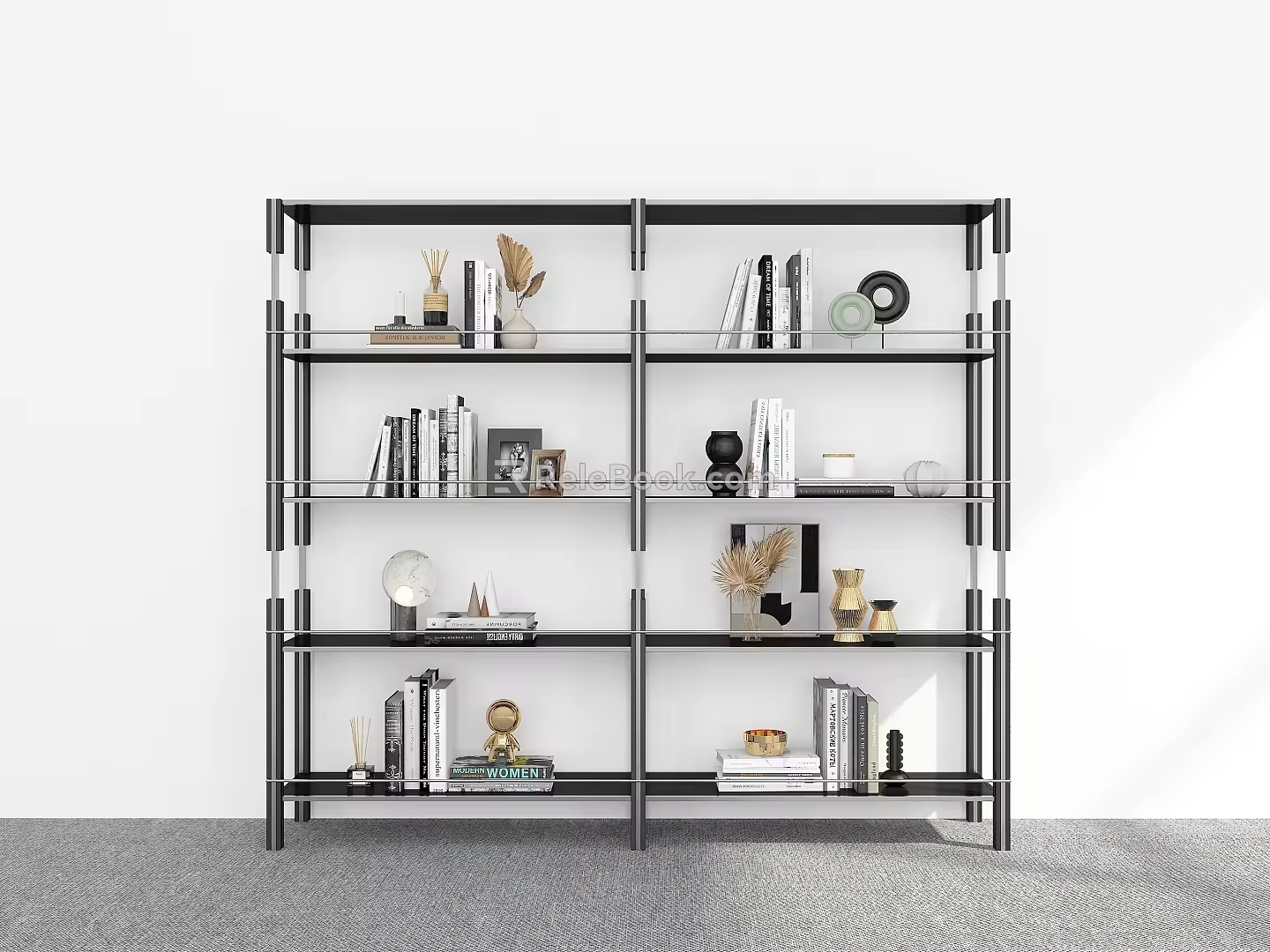 Modern Bookshelf Floor Bookshelf Ornaments Storage Rack Display Rack Decorative Shelf Bookshelf 3d model