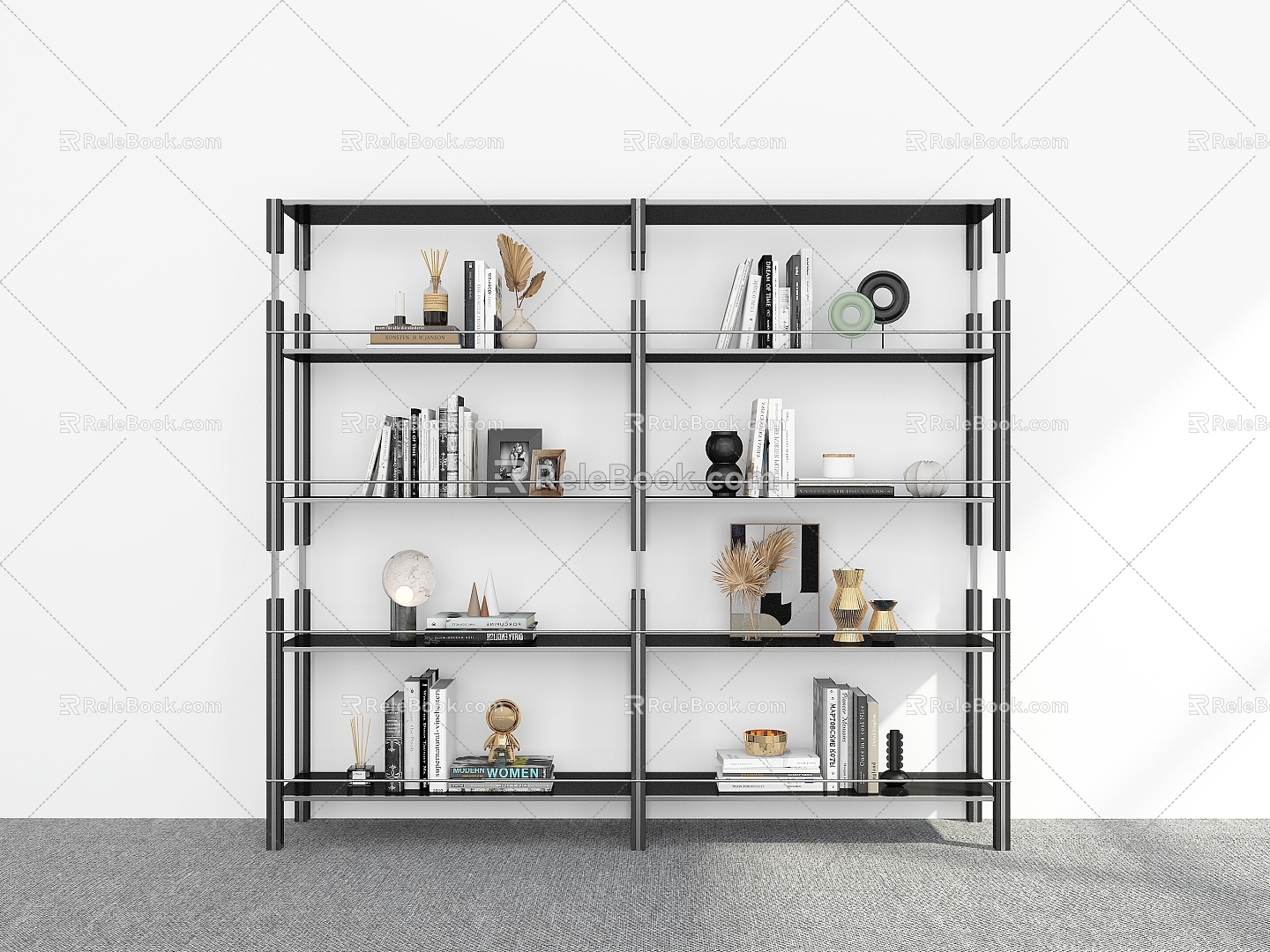 Modern Bookshelf Floor Bookshelf Bookshelf Ornaments Storage Rack Display Rack Decorative Shelf Bookshelf 3d model