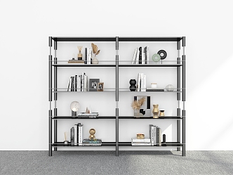 Modern Bookshelf Floor Bookshelf Ornaments Storage Rack Display Rack Decorative Shelf Bookshelf 3d model