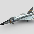 U.S. Air Force Fighter Jet With Silver Body Black Nose And Military Insignia Static Model