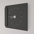 Square Black Clock With Minimalist Gray Dial White Hands And Simple Markers