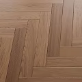 Warm Brown Herringbone Wood Flooring In Bright Interior With White Curtains And Windows
