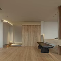 Modern Living Dining Room With Sofa Coffee Table Chandelier And Large Windows