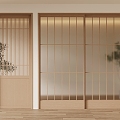 Japanese-style sliding door single door 3d model