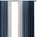 Modern Navy Blue And White Layered Curtains For Home Window Decoration