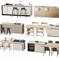 Modern Kitchen Bar Counter Designs With Light Wood Finish And Stools