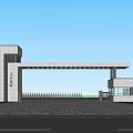 Modern Gate Factory Gate 3d model