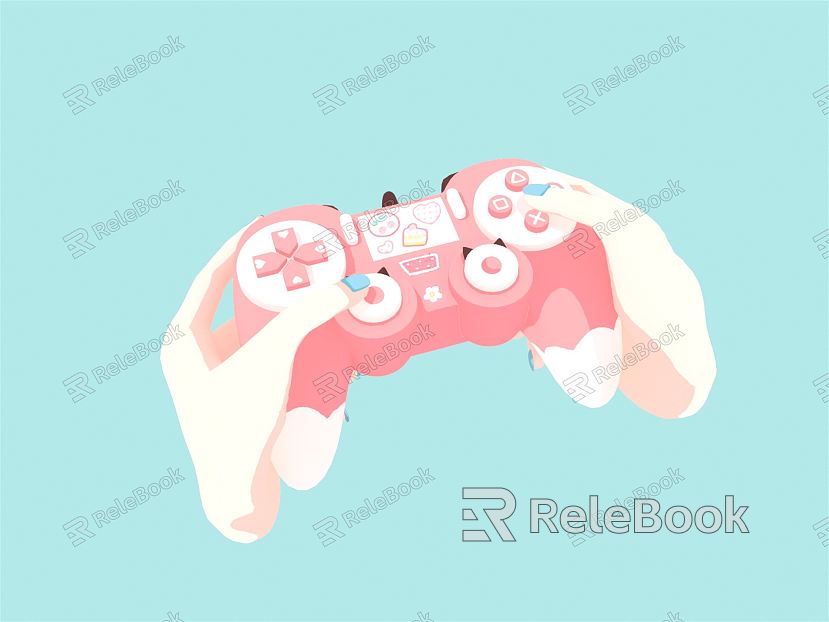 Modern gamepad cartoon game controller model