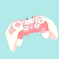Modern gamepad cartoon game controller 3d model
